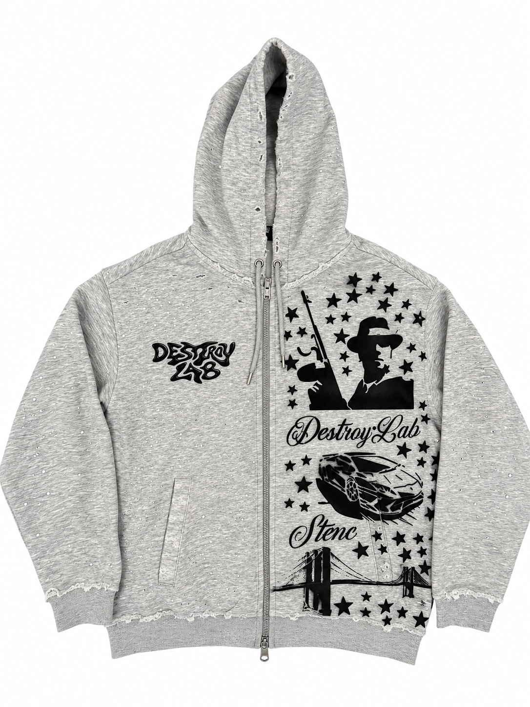 DESTROY LAB X STENC G-WORLD HOODIE ( size XXL )